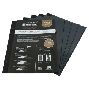 NCL Self Adhesive Refills Slim - 5 Sheets Black